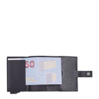 Lieblingstasche Pero C-Three E-Cage SV8 black leather wallet with card ejector and snap closure