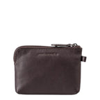 Lieblingstasche Physalis dark brown leather coin purse with a secure zip closure