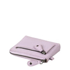 Lieblingstasche Physalis light purple leather wallet with dual zippered compartments and silver hardware