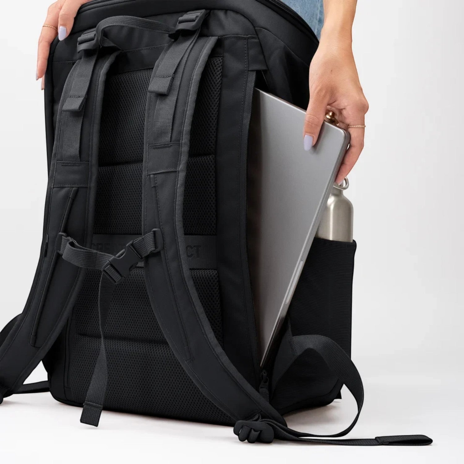 Lieblingstasche Pro Pack Travel black backpack with laptop compartment and side pocket for water bottle
