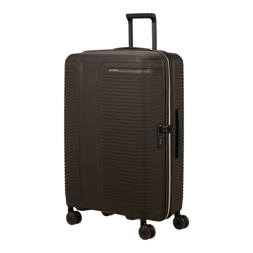 Lieblingstasche PRODIVER HS dark brown expandable spinner suitcase with four wheels and integrated TSA lock