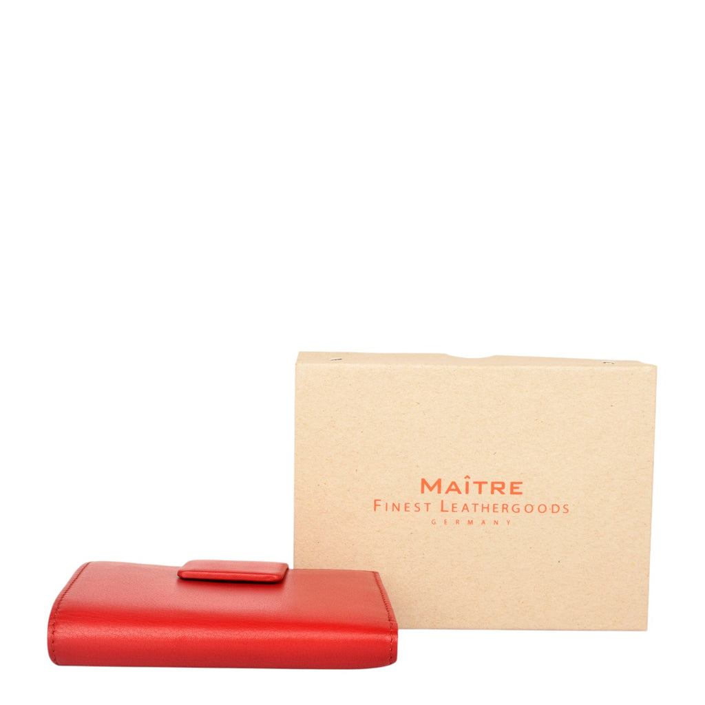 Lieblingstasche red leather Belg Dartrud Purse MH11F with snap closure and MAITRE box.