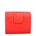 Lieblingstasche red leather tri-fold wallet with snap closure