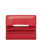 Lieblingstasche red leather tri-fold wallet with silver hardware and embossed logo.