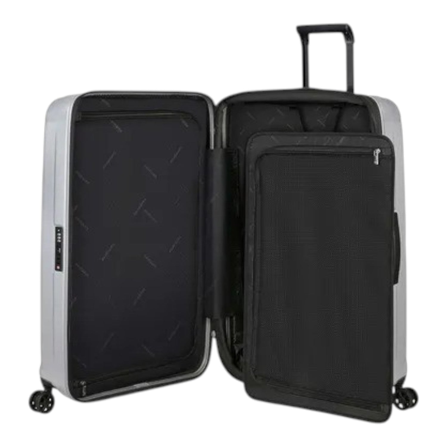 Lieblingstasche Samsonite NUON Spinner 69/25 suitcase interior view with mesh dividers and TSA lock