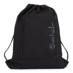Lieblingstasche satch black drawstring sports bag with front zipper pocket and water-repellent fabric