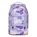 Lieblingstasche satch pack school backpack in purple with a floral pattern, featuring front straps and ergonomic design