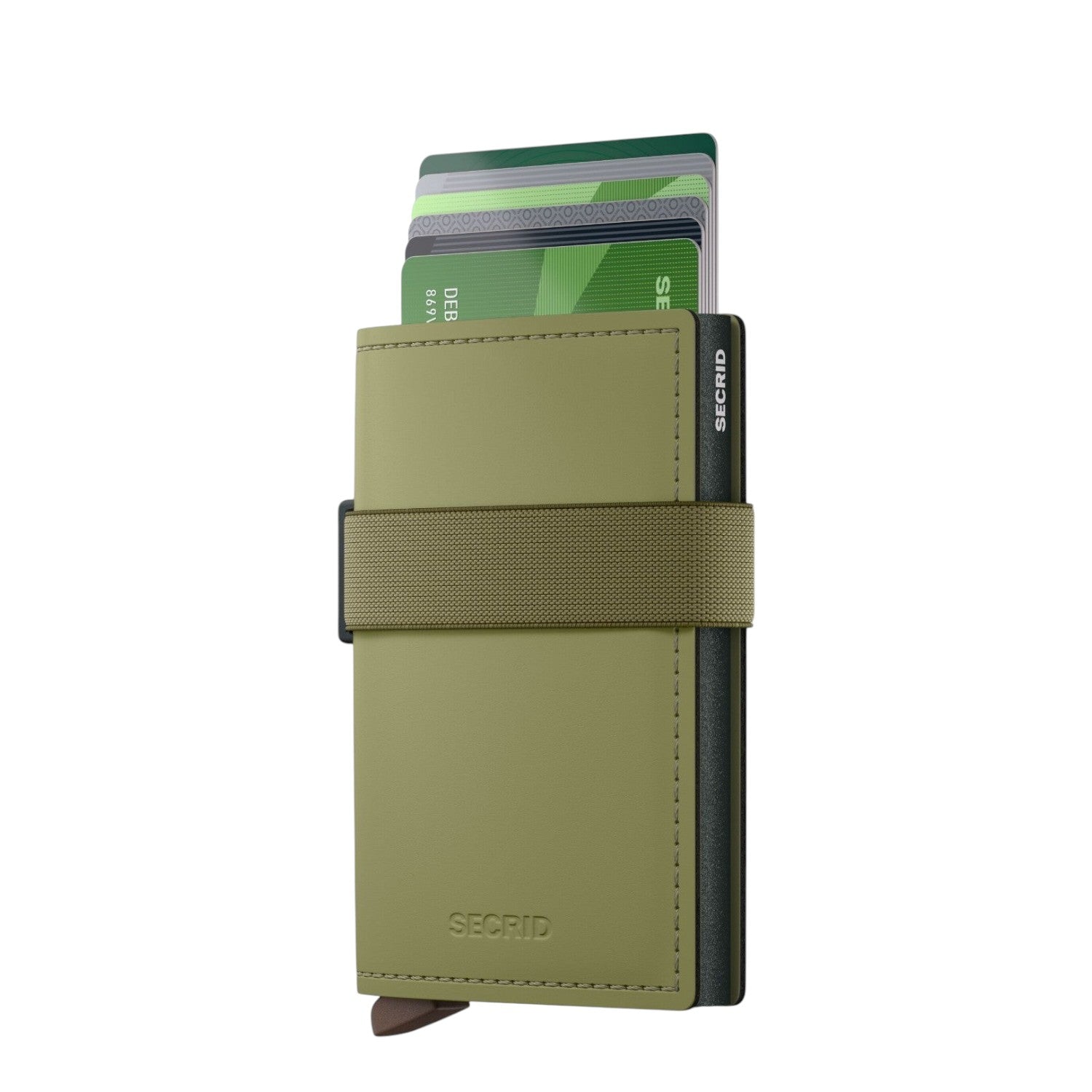 Lieblingstasche Secrid Bandwallet Matte in olive green with elastic strap and integrated RFID card protector
