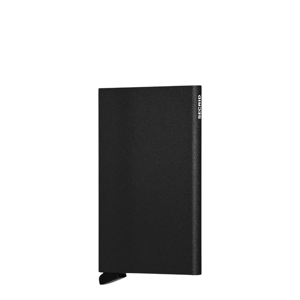 Lieblingstasche Secrid Cardprotector in black powder finish, a minimalist aluminium RFID-blocking card holder.