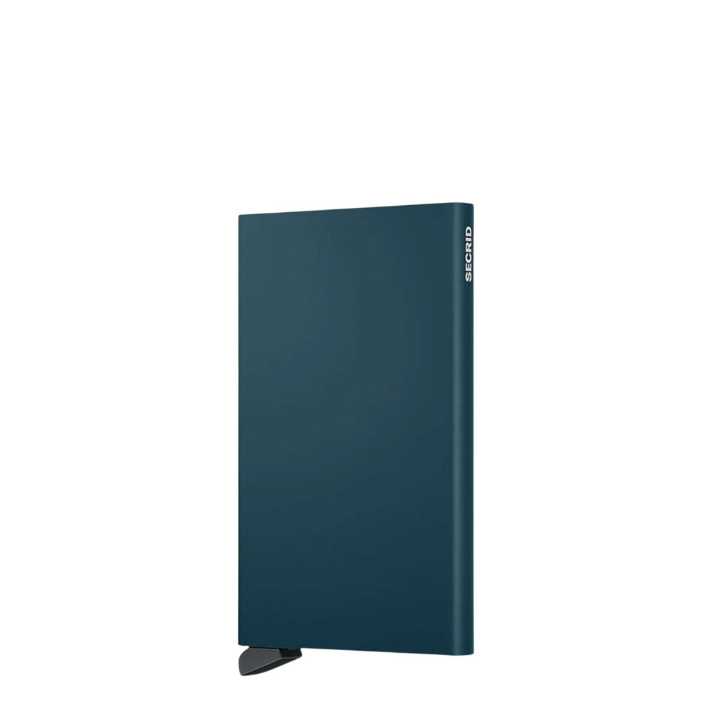 Lieblingstasche Secrid Cardprotector in dark blue aluminium with RFID protection and card slide mechanism