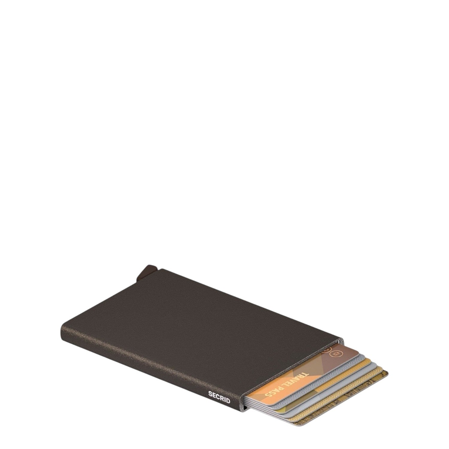 Lieblingstasche Secrid Cardprotector in dark brown powder finish with RFID protection and card slide mechanism