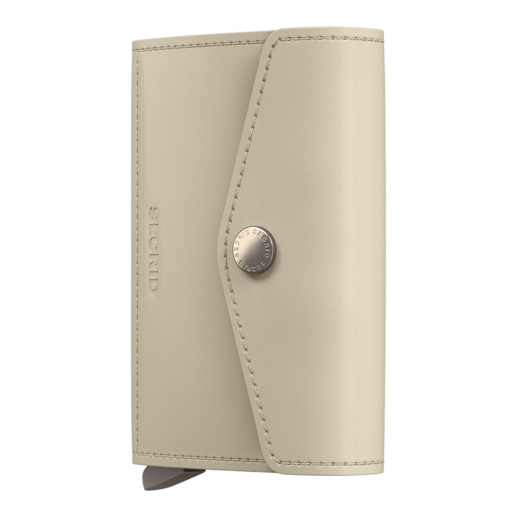 Lieblingstasche Secrid Envelope Original wallet in beige leather with a snap button closure