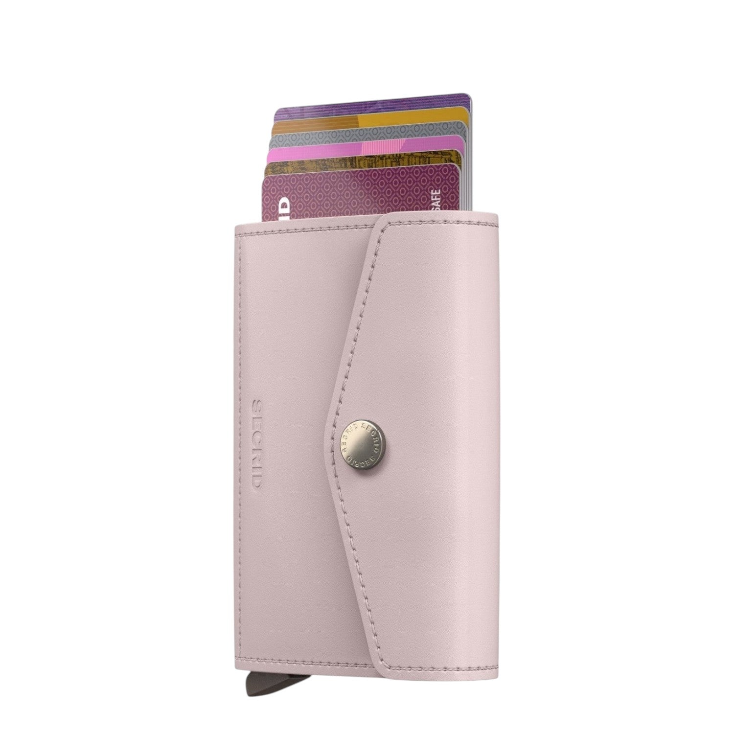 Lieblingstasche Secrid Envelope wallet in light pink leather with a snap button closure and integrated card protector.
