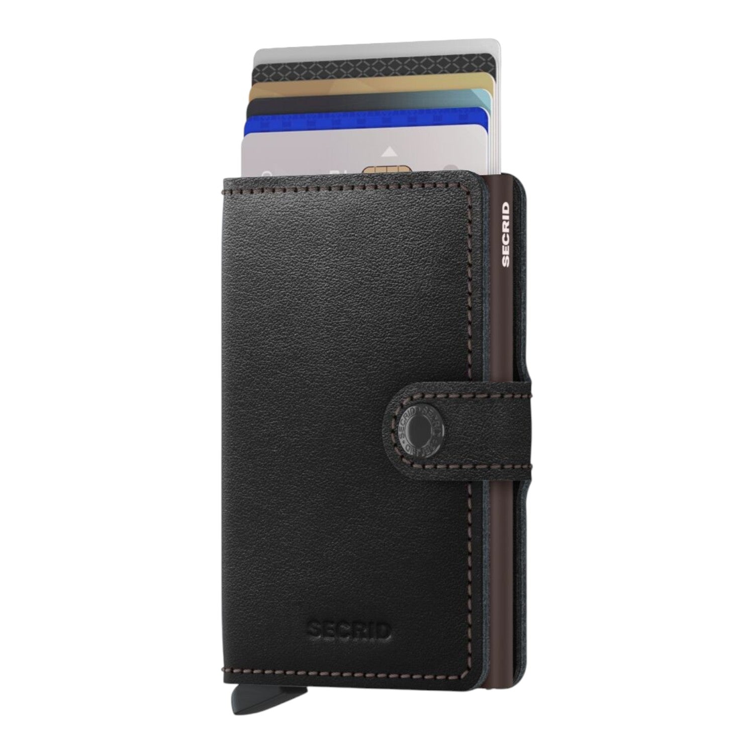 Lieblingstasche Secrid Miniwallet Original black leather card holder with RFID protection and snap button closure