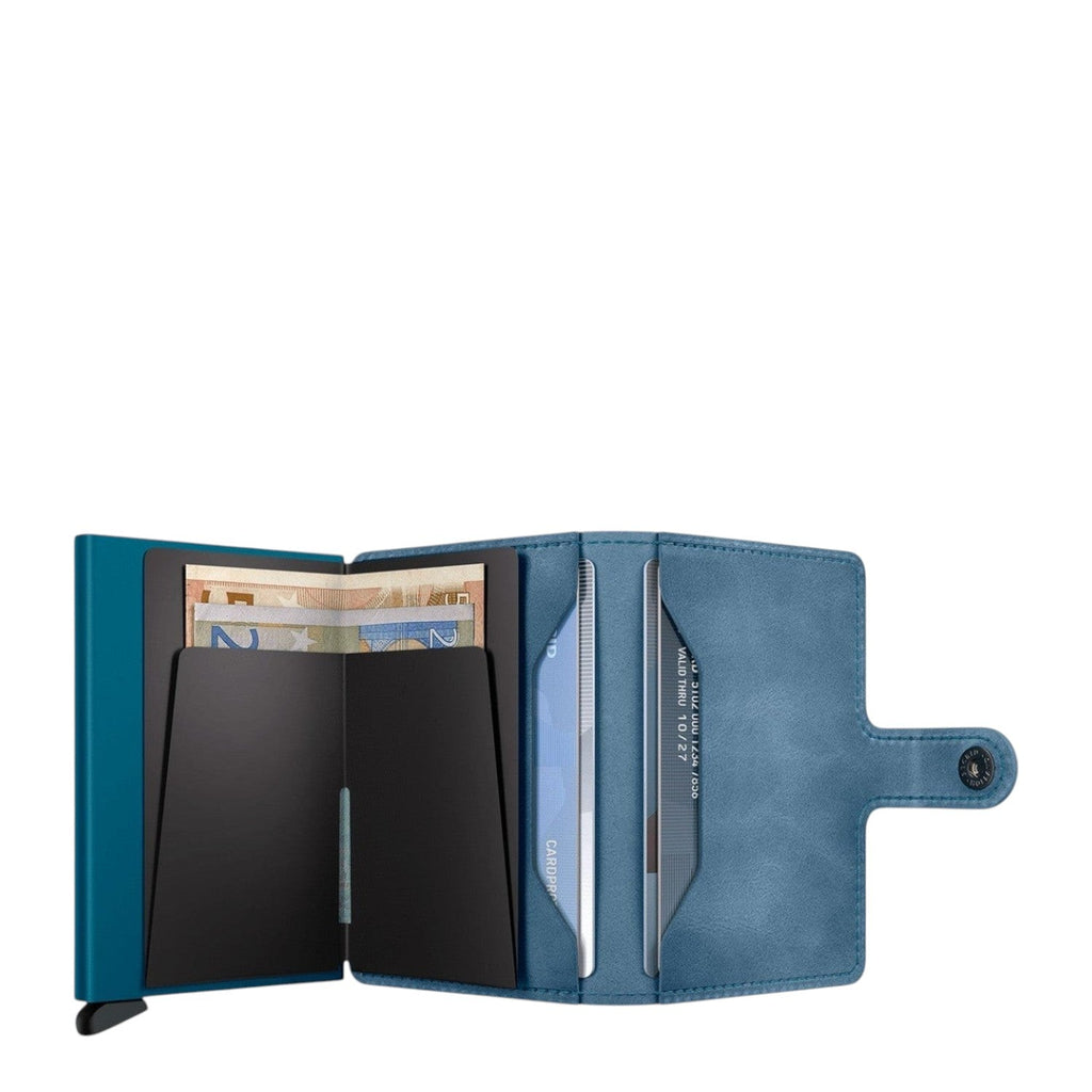 Lieblingstasche Secrid Miniwallet in blue leather with integrated card protector and cash storage compartments