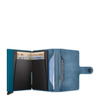 Lieblingstasche Secrid Miniwallet in blue leather with integrated card protector and cash storage compartments