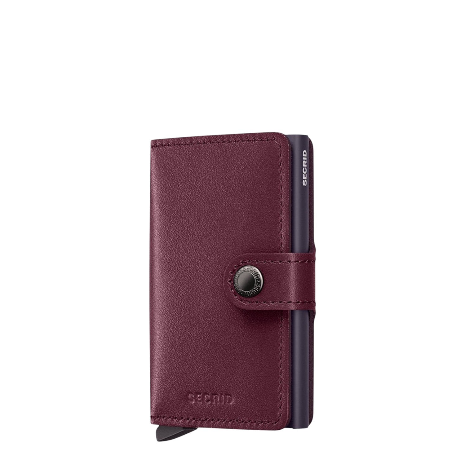 Lieblingstasche Secrid Miniwallet in deep burgundy leather with integrated RFID-blocking card protector and snap button