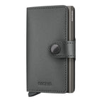 Lieblingstasche Secrid Miniwallet Matte Satin in dark grey leather with aluminium card protector and snap closure