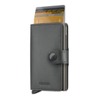 Lieblingstasche Secrid Miniwallet Matte Satin in dark grey leather with RFID-protected aluminium card holder
