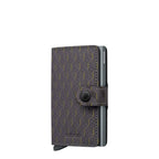 Lieblingstasche Secrid Miniwallet Optical in grey leather with a yellow geometric pattern and RFID card protector