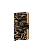 Lieblingstasche Secrid Miniwallet in black and tan zebra print leather with integrated RFID-blocking card protector