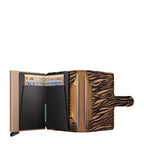 Lieblingstasche Secrid Miniwallet in zebra print leather with integrated card protector and cash storage