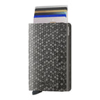Lieblingstasche Secrid Slimwallet with grey leather hexagon pattern and aluminium card protector for RFID protection