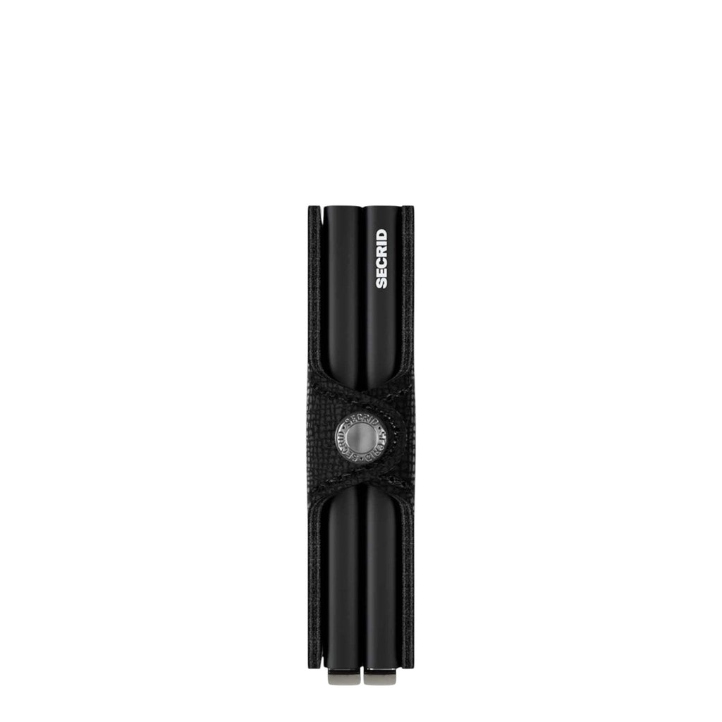 Lieblingstasche Secrid Twinwallet Crisple in black with textured leather finish and dual card protector mechanism