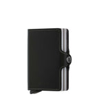 Lieblingstasche Secrid Twinwallet in black leather with dual card protectors and snap button closure