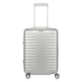 Lieblingstasche silver aluminium trolley suitcase with telescopic handle and spinner wheels, ideal for travel.