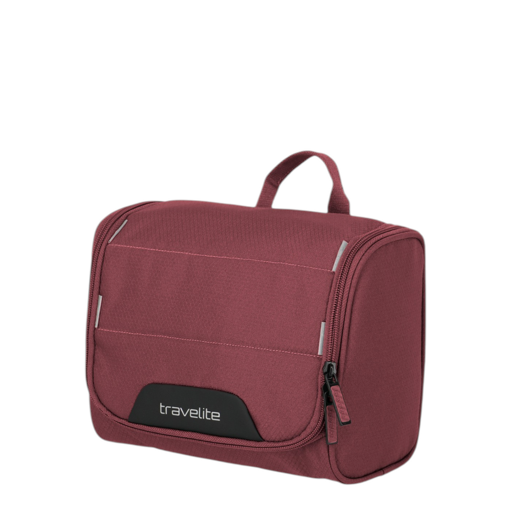 Lieblingstasche Skaii burgundy toiletry bag with a top handle and front zipper pocket