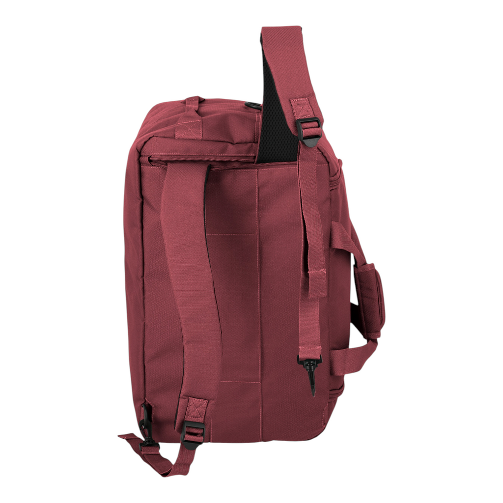 Lieblingstasche Skaii weekender and rucksack in burgundy with adjustable straps and side carry handle