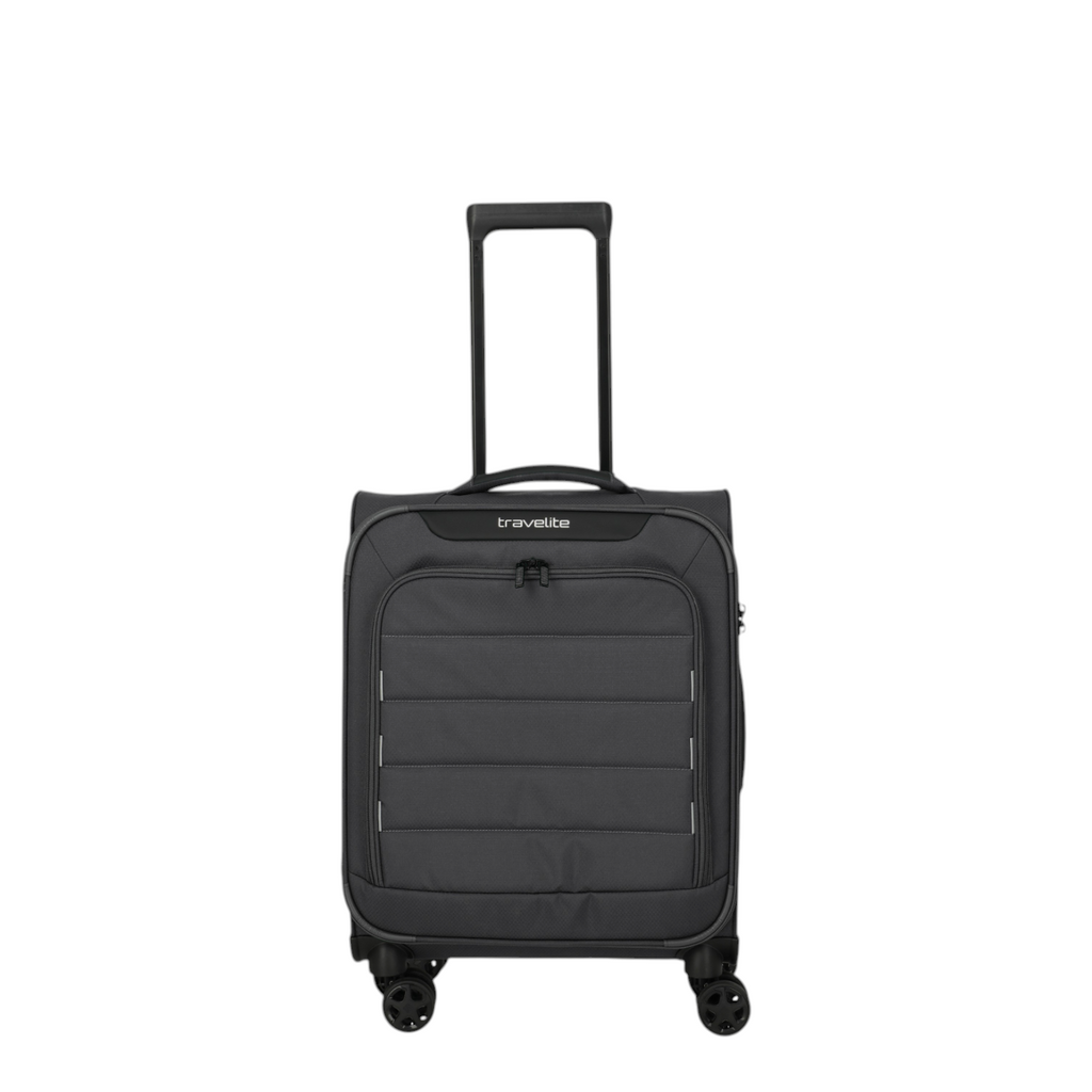 Lieblingstasche Skaii Trolley 4W S in black, a lightweight soft-shell carry-on suitcase with four spinner wheels.