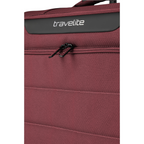 Lieblingstasche Skaii Trolley 4W S in burgundy with black travelite logo and durable fabric zipper detail