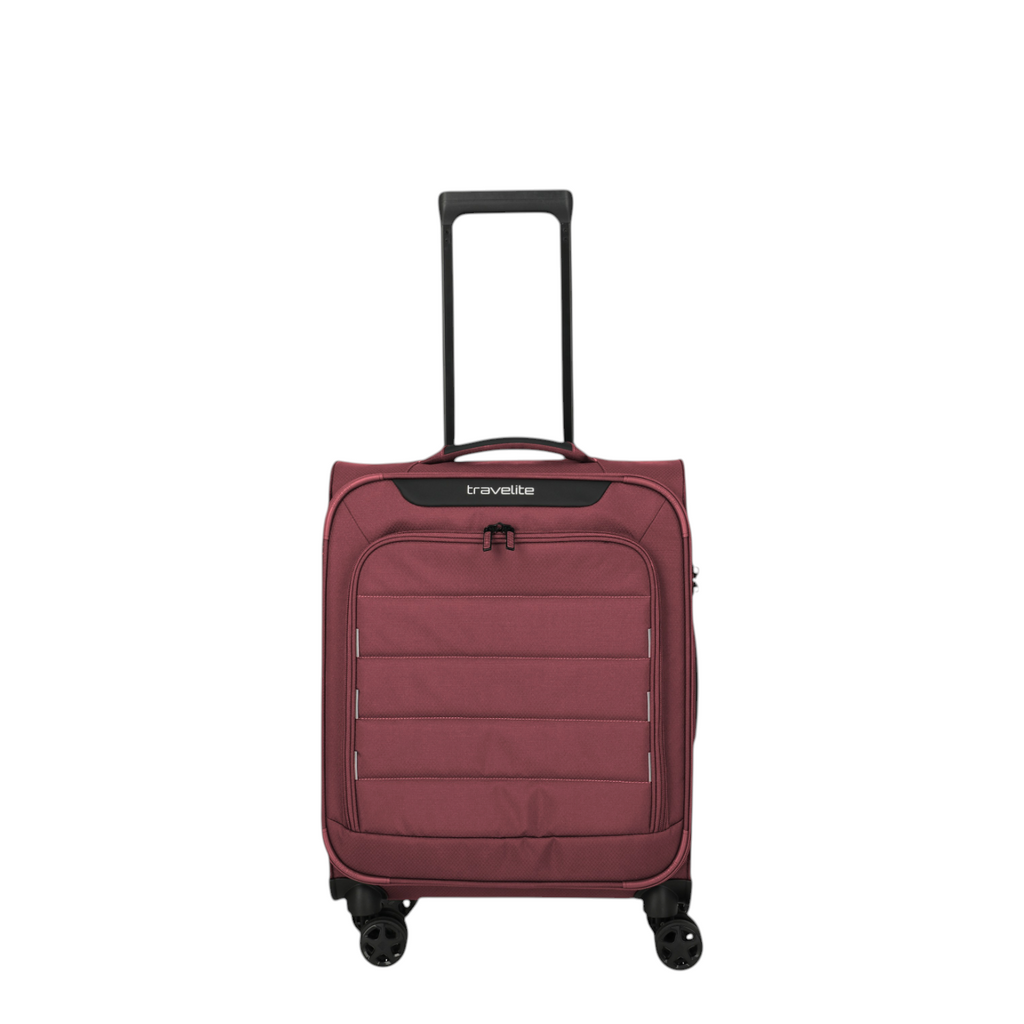 Lieblingstasche Skaii Trolley 4W S in burgundy red with four wheels and a telescopic handle