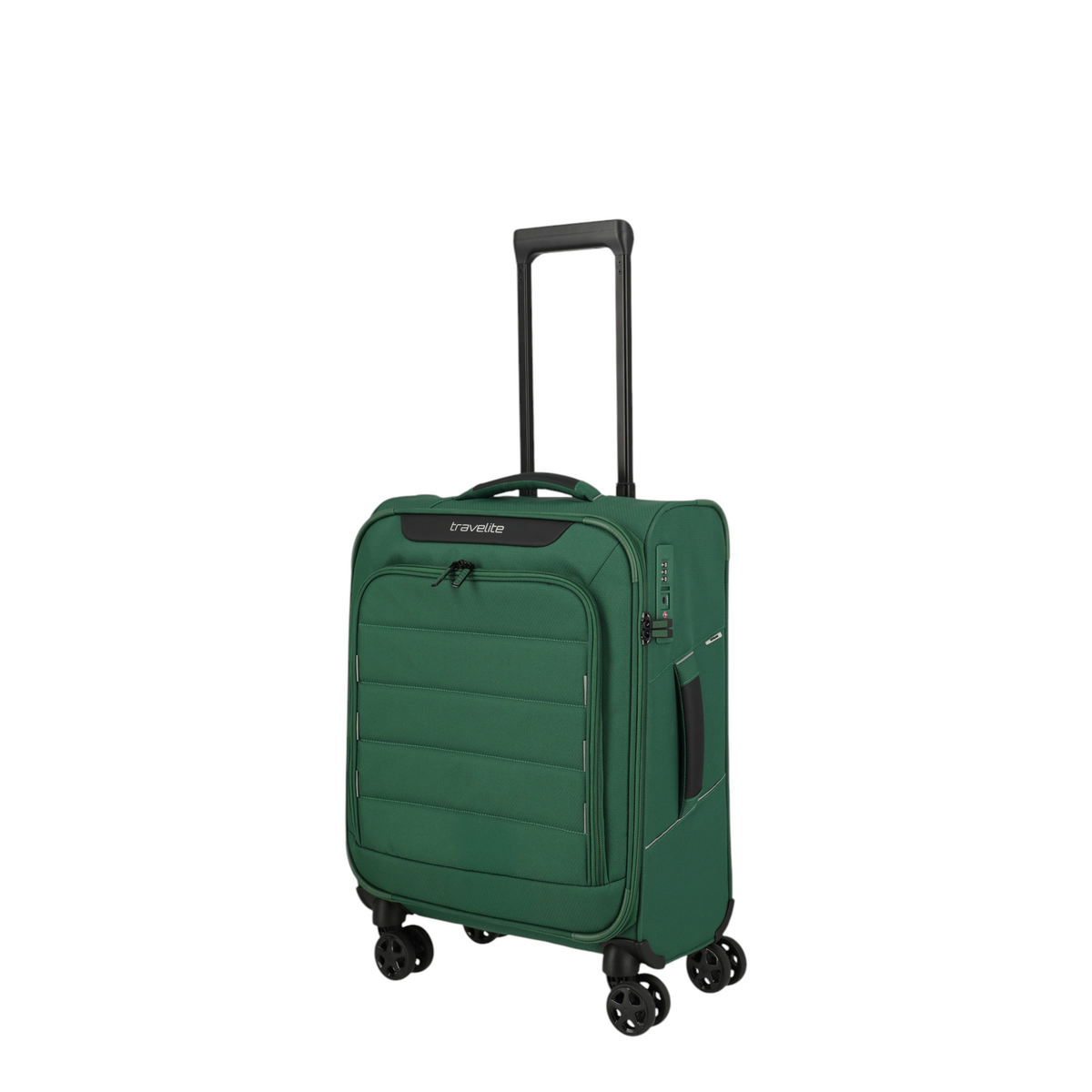 Lieblingstasche Skaii Trolley 4W S in green with four wheels, telescopic handle, and integrated TSA lock.