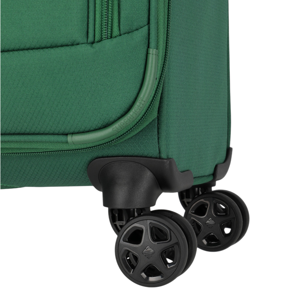 Lieblingstasche Skaii Trolley 4W S in green featuring durable double spinner wheels and a lightweight fabric design.