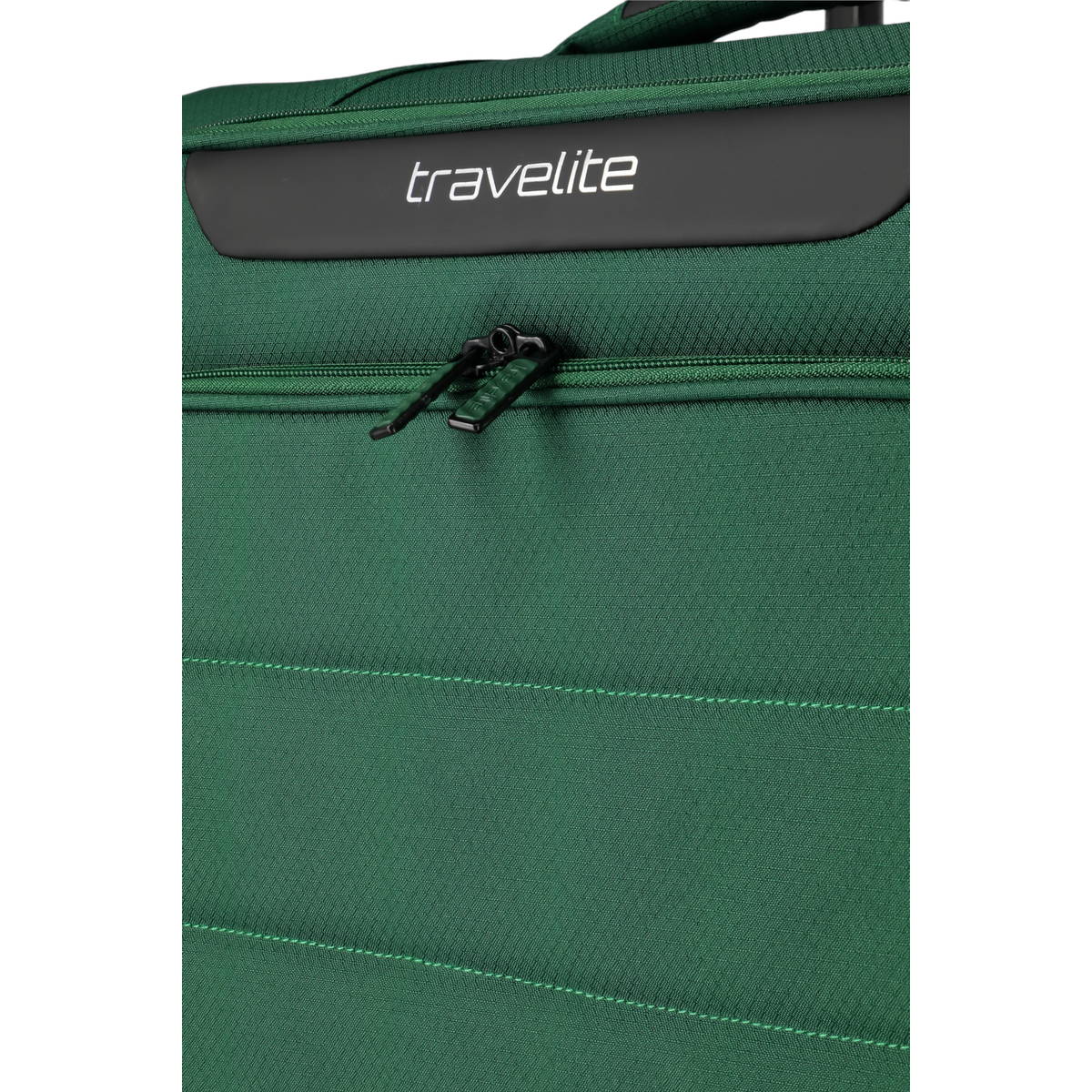 Lieblingstasche Skaii Trolley in dark green with travelite branding and durable zipper detail
