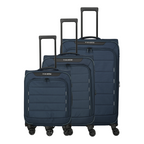 Lieblingstasche Skaii Trolley 4W S set of three navy blue softshell suitcases with telescopic handles and wheels