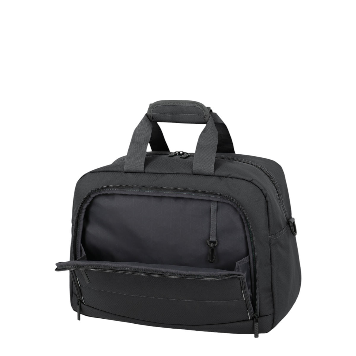 Lieblingstasche Skaii Weekender black travel bag with a front zippered pocket and sturdy top carry handles
