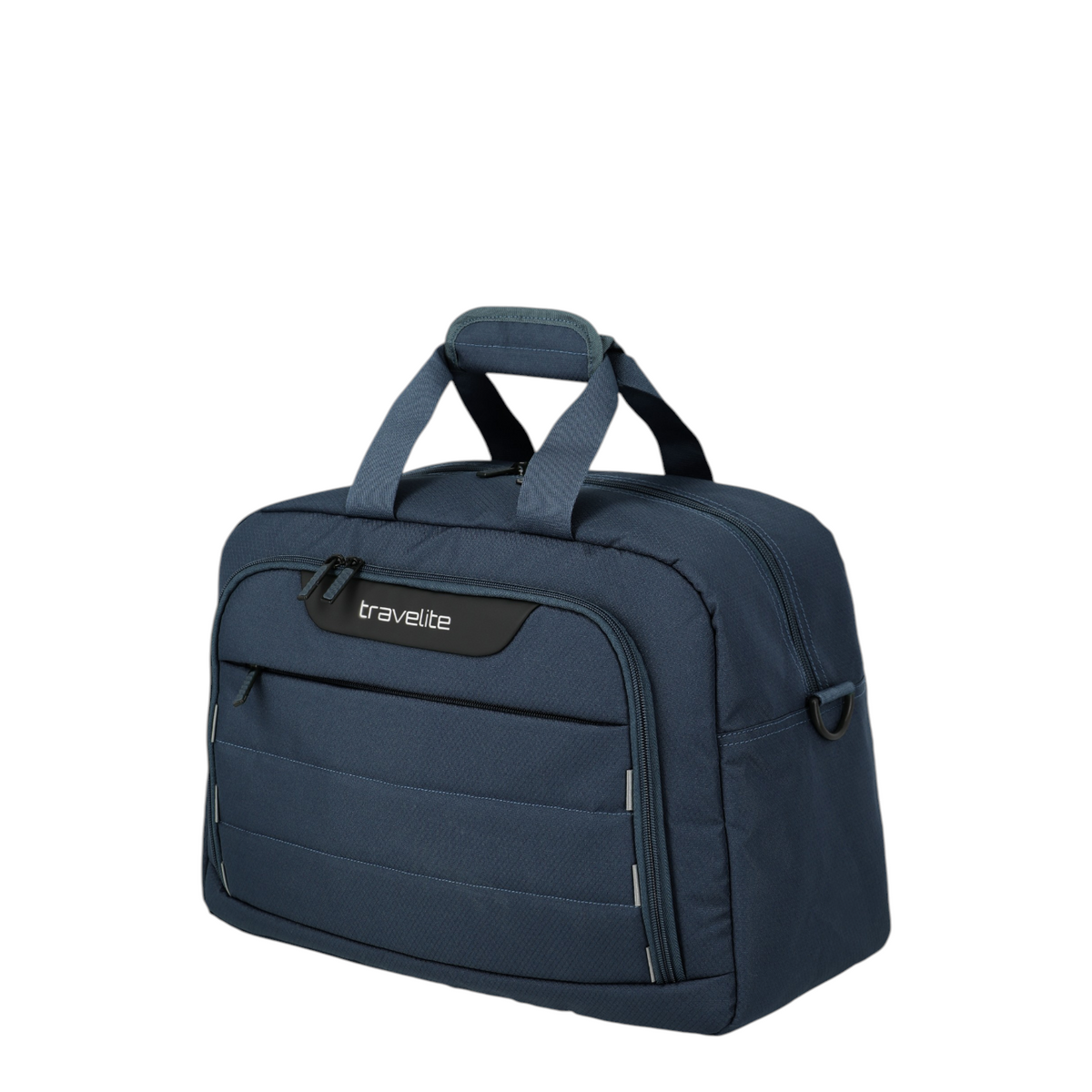 Lieblingstasche Skaii Weekender travel bag in dark blue with a front zipper pocket and sturdy top carry handles.