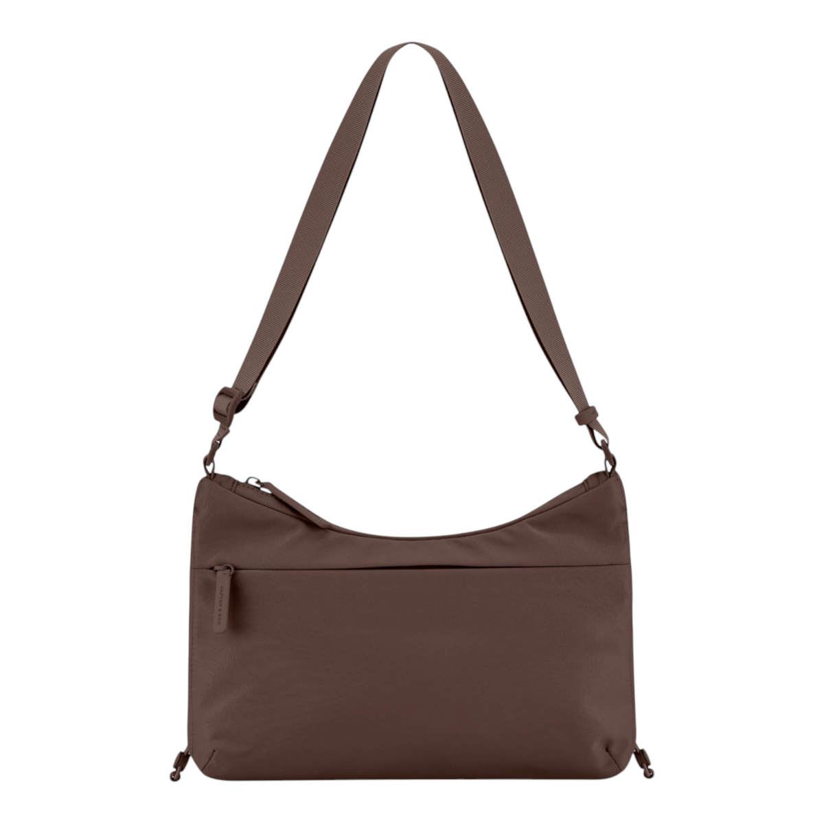Lieblingstasche Skara Small brown crossbody bag with adjustable strap and front zipper pocket