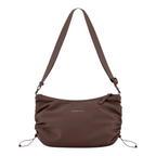 Lieblingstasche Skara Small brown hobo bag with gathered side details and an adjustable shoulder strap