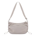 Lieblingstasche Skara Small shoulder bag in light grey with ruched side details and adjustable strap