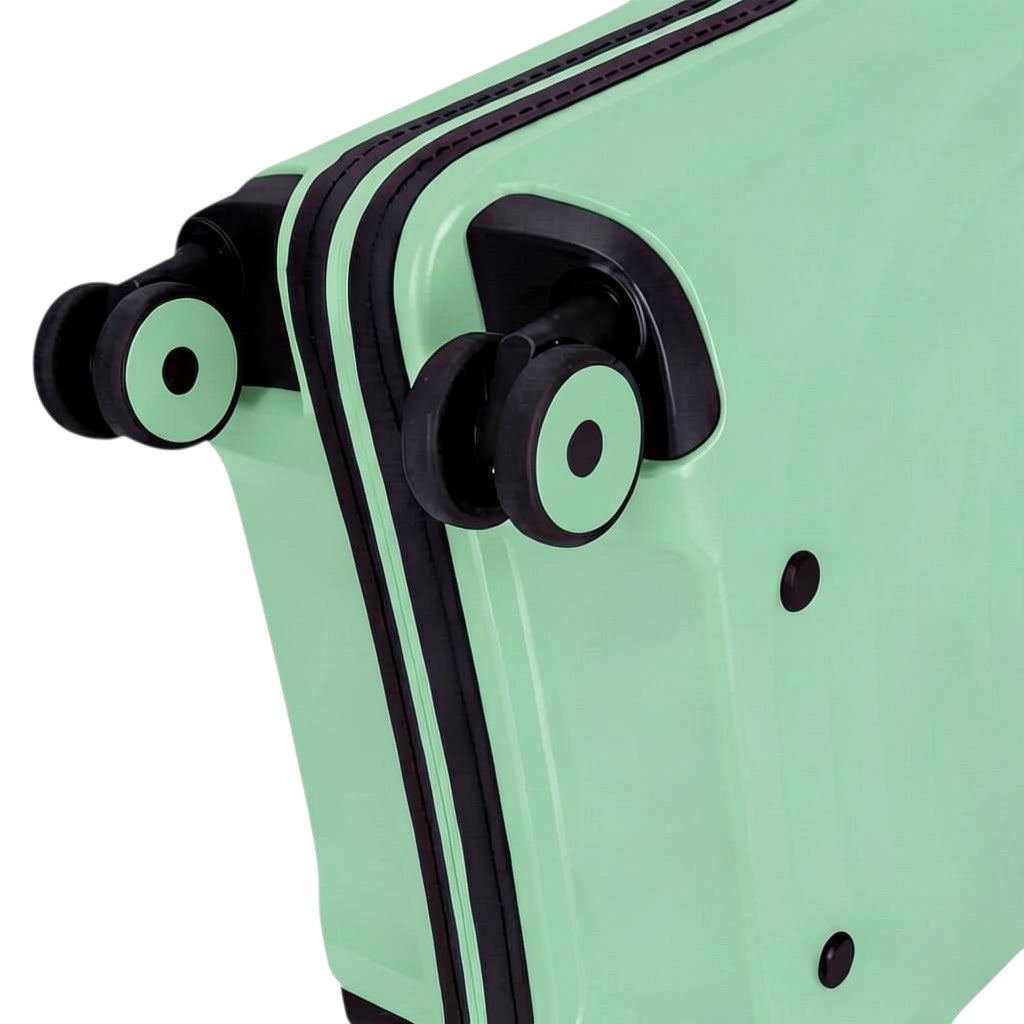 Lieblingstasche Mogens 4W Cabin Trolley S in teal green with black trim and four spinner wheels.