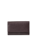 Lieblingstasche Thyme dark brown leather wallet with a minimalist flap design and embossed logo