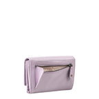 Lieblingstasche Thyme lavender leather wallet with a back zippered pocket and patterned interior lining