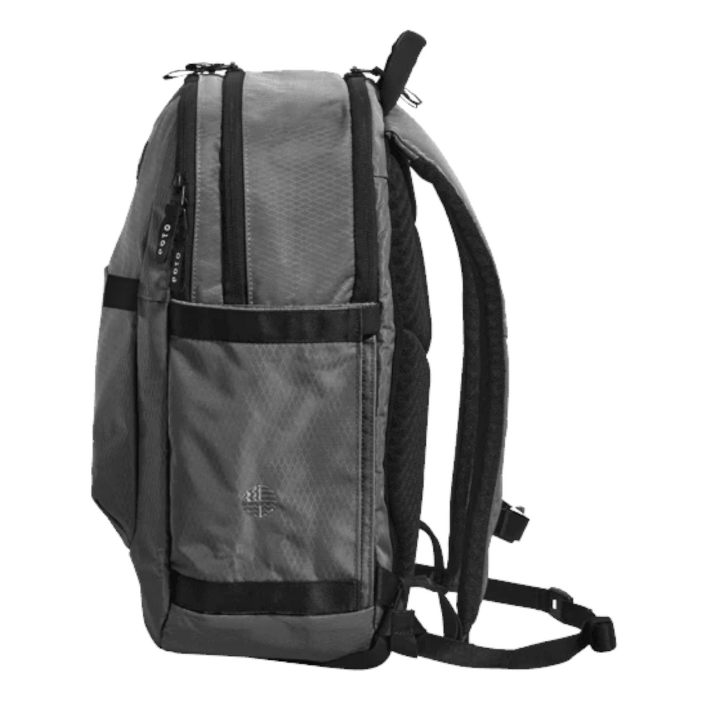 Lieblingstasche eoto Tidy22 grey business backpack with side view, laptop compartment, and padded shoulder straps