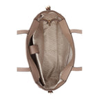 Lieblingstasche Tote L in taupe with a spacious interior featuring a branded fabric lining and secure zip closure.