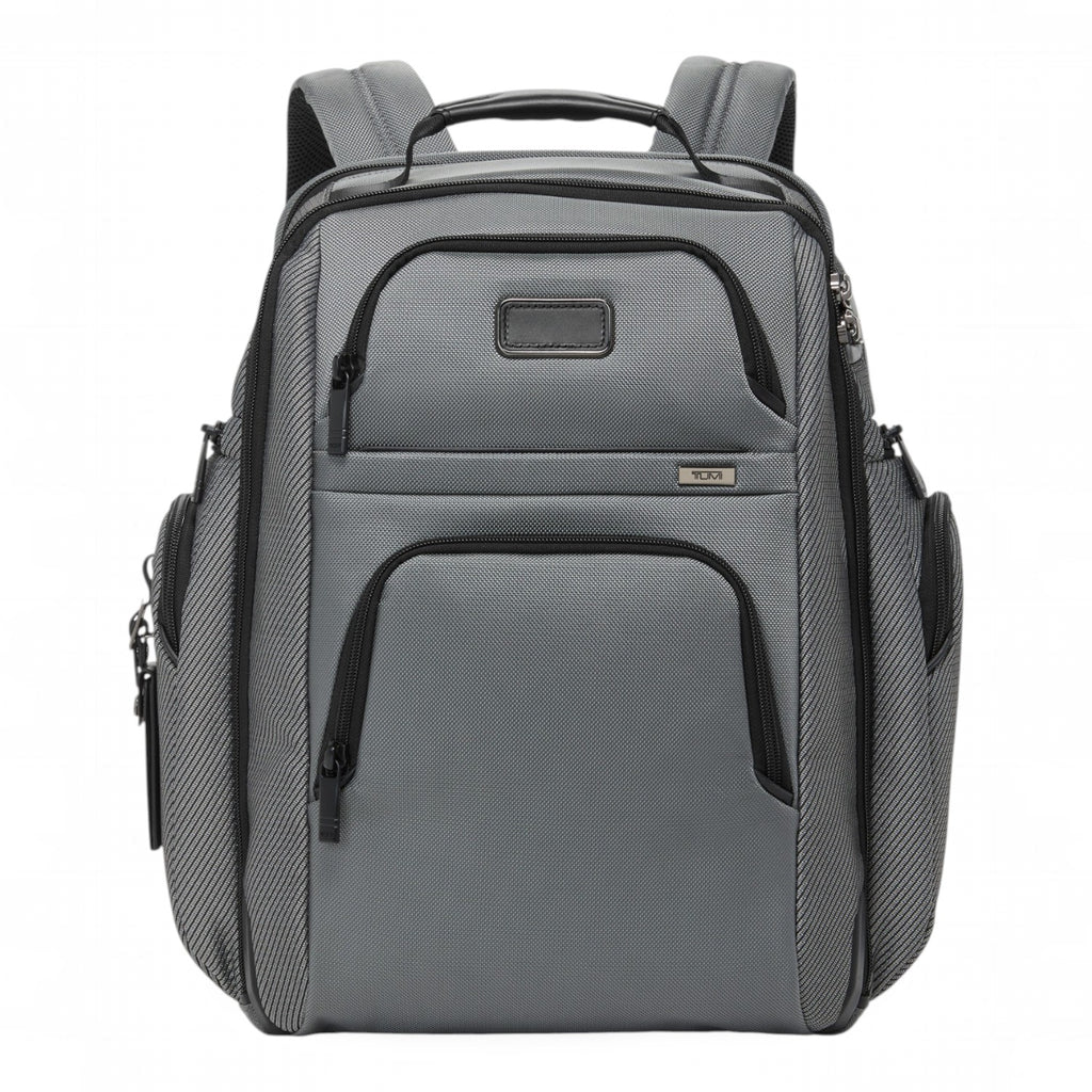 Lieblingstasche Tumi Alpha Brief Pack in grey ballistic nylon with multiple zippered compartments and top handle.